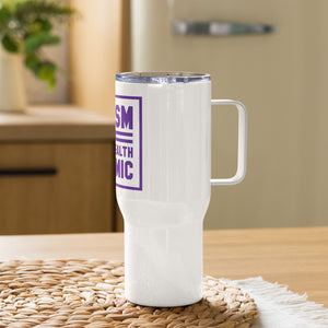 Racism Is a Public Health Epidemic travel mug with a handle