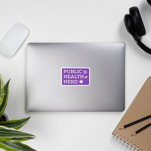 Public Health Nerd Purple Bubble-Free Stickers